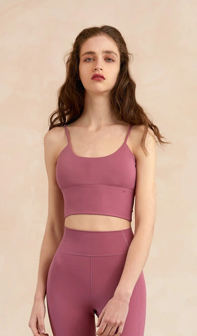 Shop Visual Mood Ruby Longline Yoga Bra - Dark Pink
