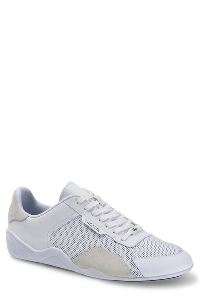 Shop Lacoste Hapona Low Top Sneaker In White/ Navy
