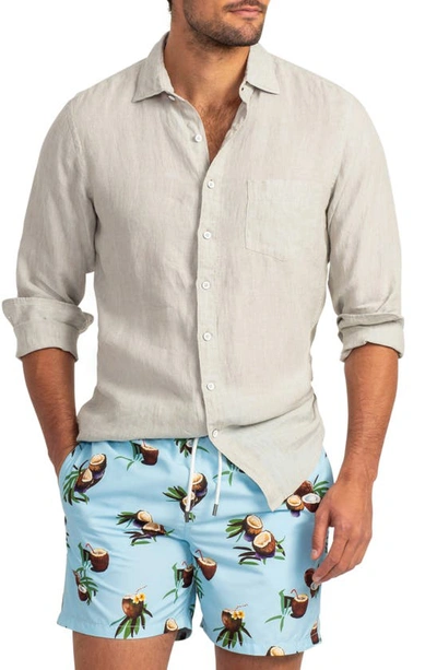 Shop Rodd & Gunn Coromandel Button-up Linen Shirt In Flax