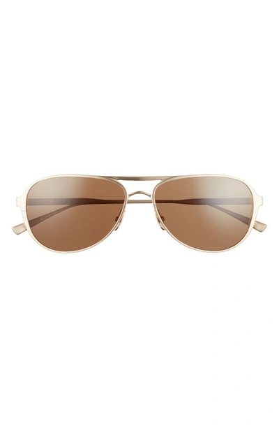 Shop Salt Barrett 60mm Polarized Aviator Sunglasses In Brushed Honey Gold/ Brown