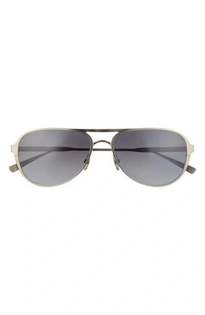 Shop Salt Barrett 60mm Polarized Aviator Sunglasses In Antique Silver/ Grey