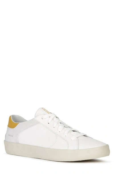 Shop Geox Warley Sneaker In White/ Ochre
