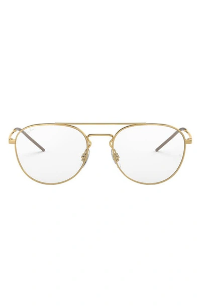 Shop Ray Ban Unisex 55mm Aviator Optical Glasses In Gold