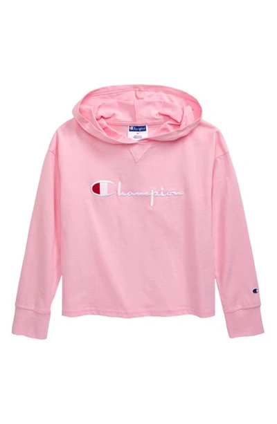 Champion Kids' Heritage Embroidered Jersey Hoodie In Pink/pink | ModeSens