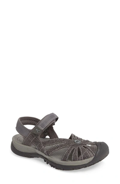 Shop Keen 'rose' Sandal In Gargoyle/ Raven Canvas