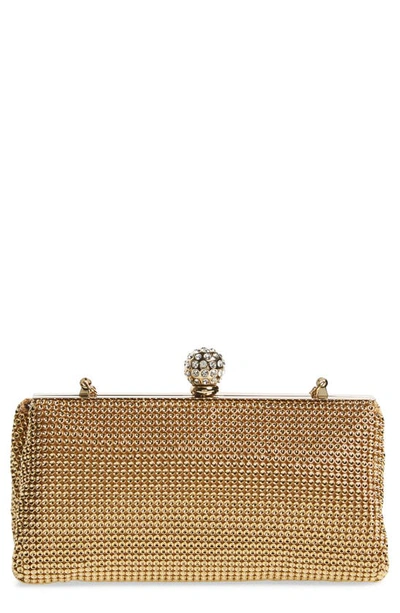 Shop Whiting & Davis 'crystal' Mesh Clutch In Gold