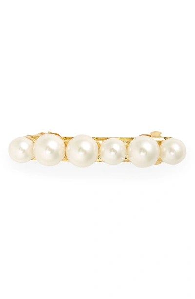 Shop Lele Sadoughi Mixed Stone Barrette In Pearl