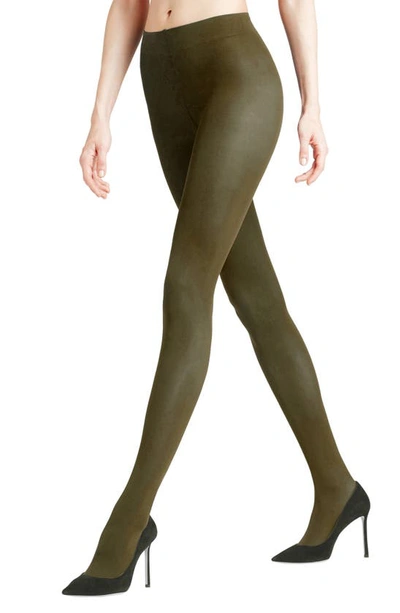 Shop Falke Pure Matte 50 Opaque Tights In Military