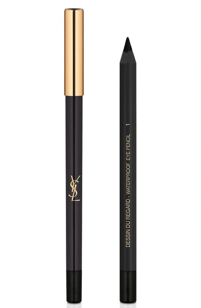 Shop Saint Laurent Dessin Du Regard Waterproof Eyeliner Pencil In 01 Black