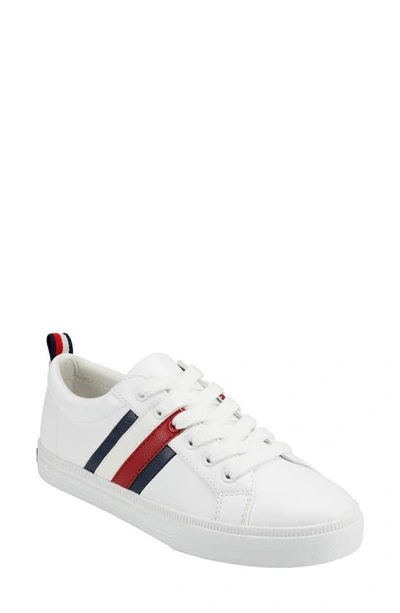 Shop Tommy Hilfiger Low Top Sneaker In White Multi Faux Leather