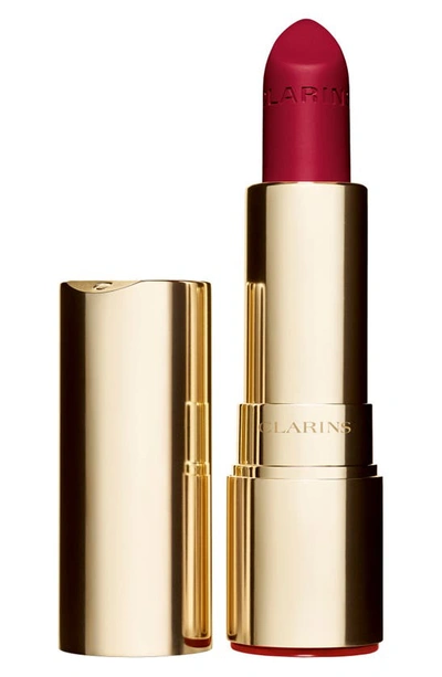 Shop Clarins Joli Rouge Velvet Matte Lipstick In 754 Deep Red