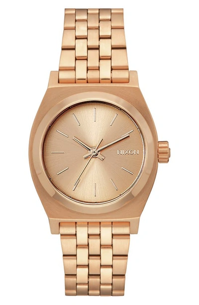 Shop Nixon Time Teller Bracelet Watch, 31mm In Rose Gold