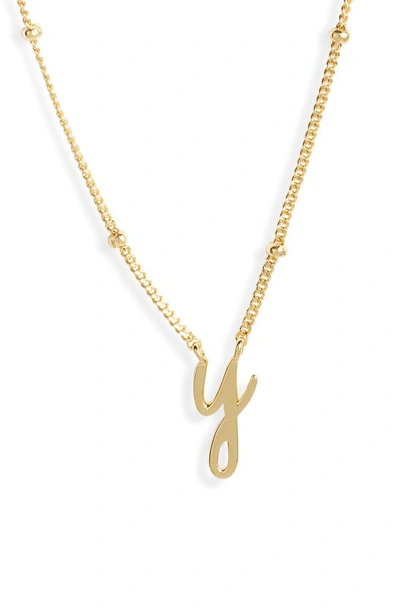 Argento Vivo Rondelle Script Initial Pendant Necklace In Gold Y