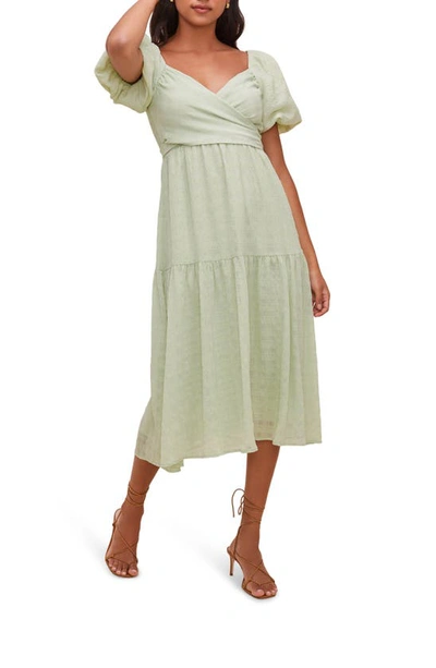 Shop Astr Sonnet Tie Back Midi Dress In Mint