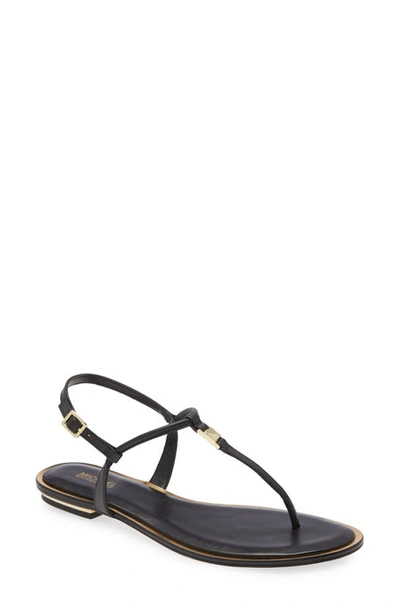 Shop Michael Michael Kors Fanning Sandal In Black Leather