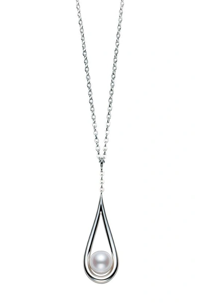 Shop Mikimoto Classic Cultured Pearl Pendant Necklace In White Gold