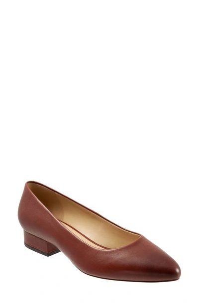 Shop Trotters Jewel Pump In Brown Toffee Leather
