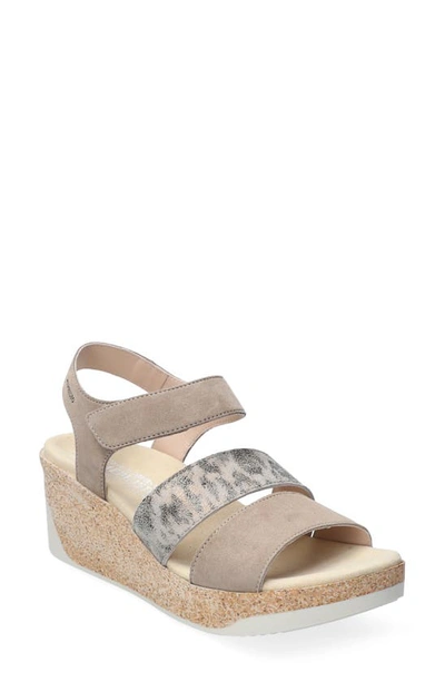 Shop Mephisto Gianna Wedge Sandal In Camel Leather