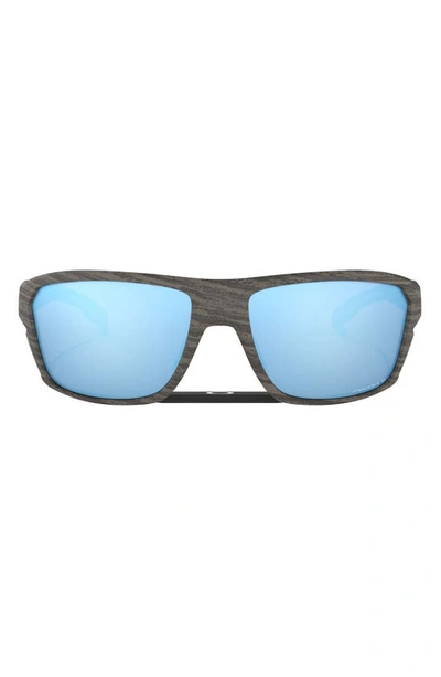 Shop Oakley Split Shot Woodgrain Collection 64mm Polarized Oversize Sunglasses In Wood Green