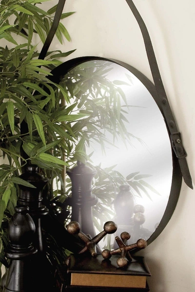 Shop Willow Row Black Iron Industrial Wall Mirror