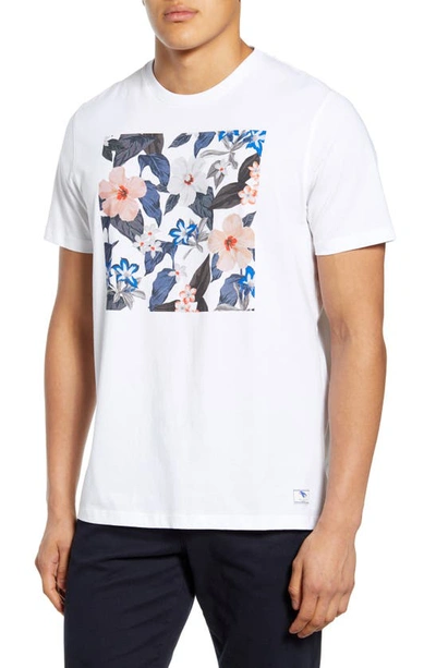 Shop Ted Baker Leafbox Slim Fit Floral Graphic Tee In White