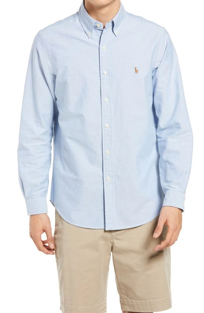 Shop Polo Ralph Lauren Classic Oxford Button-down Sport Shirt In Blue