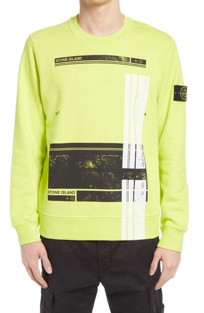 Shop Stone Island Crewneck Sweatshirt In Pistachio