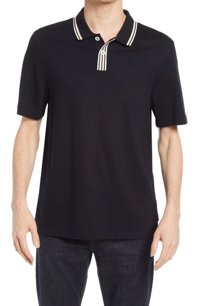 Shop Ted Baker Twitwoo Accent Stripe Polo In Navy