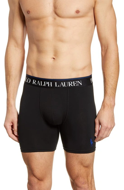 Shop Polo Ralph Lauren Cotton Stretch Boxer Briefs In Black