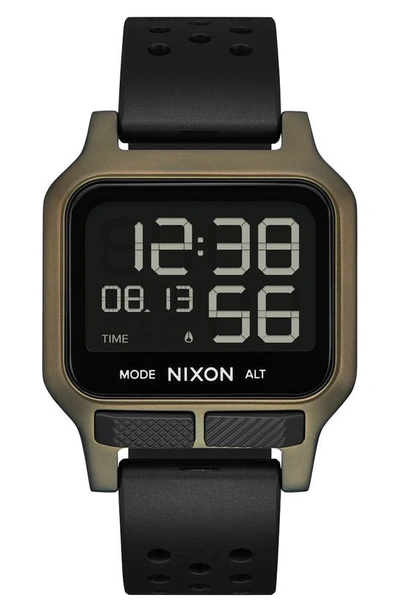 Shop Nixon Heat Digital Rubber Strap Watch In Surplus