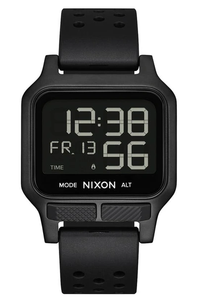Shop Nixon Heat Digital Rubber Strap Watch In Black
