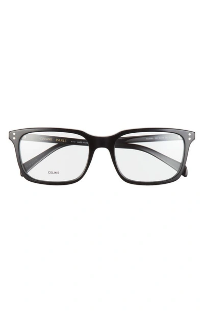 Shop Celine 56mm Rectangular Optical Glasses In Black