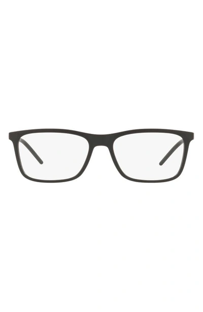Shop Dolce & Gabbana 55mm Rectangular Optical Glasses In Matte Black