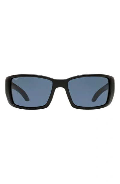 Shop Costa Del Mar 62mm Polarized Wraparound Sunglasses In Black Grey
