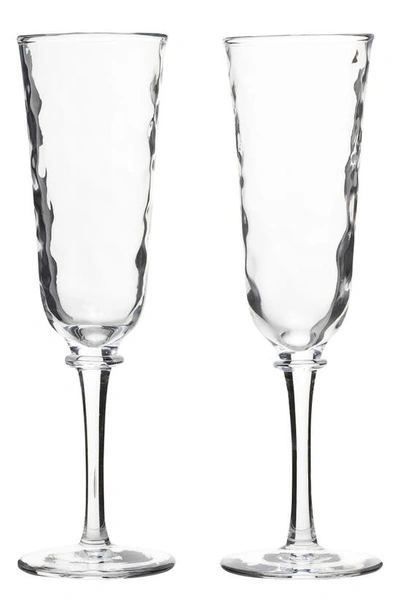 Shop Juliska Carine Set Of 2 Champagne Flutes In Clear