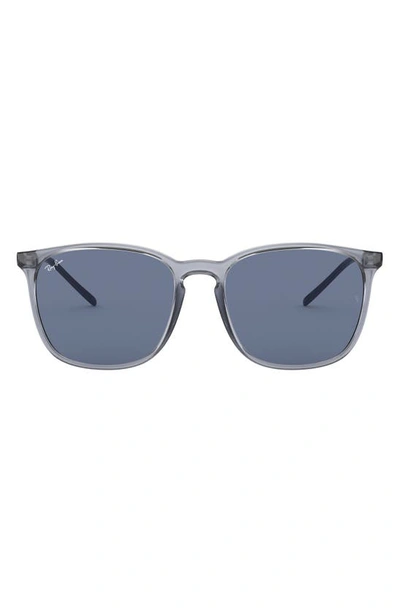 Shop Ray Ban 56mm Sunglasses In Transparent Blue Solid