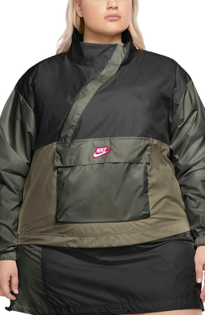 Shop Nike Sportswear Icon Clash Colorblock Anorak In Black