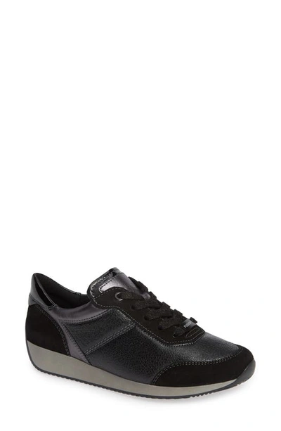 Shop Ara Lana Sneaker In Black/ Iron Leather