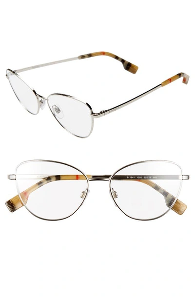 Shop Burberry 53mm Optical Glasses In Silver