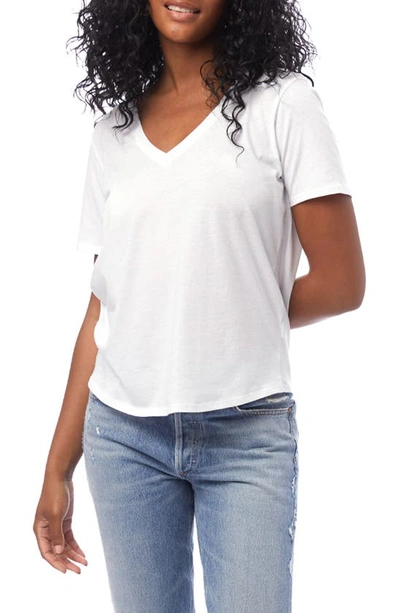 Shop Alternative Organic Cotton V-neck T-shirt In Earth White