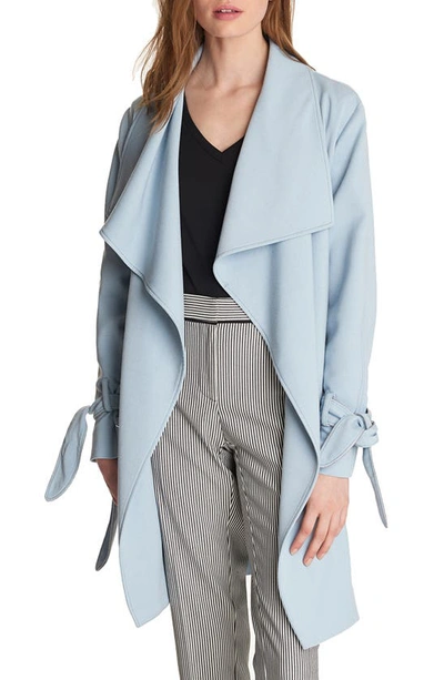Shop Karl Lagerfeld Drop Belted Trench Coat In Sky