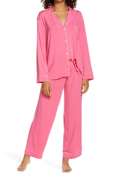 Shop Eberjey Gisele Pajamas In Bright Pink/ Bellini