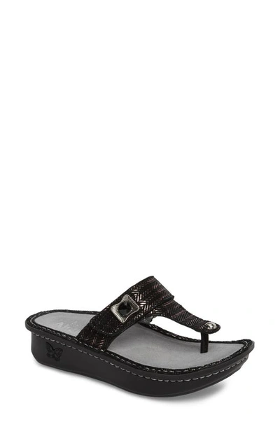 Shop Alegria 'carina' Sandal In Chained Black Leather