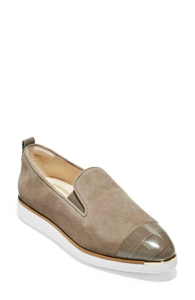 Shop Cole Haan Grand Ambition Slip-on Sneaker In Walnut Eco Flora Suede