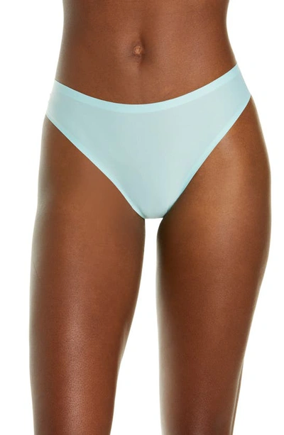 Shop Chantelle Lingerie Soft Stretch Thong In Turquoise Clair