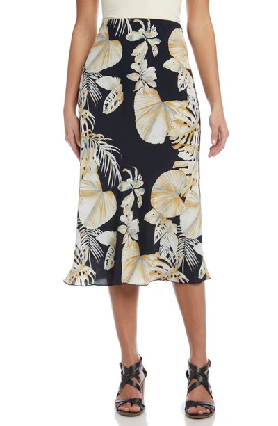 Shop Karen Kane Bias Cut Midi Skirt In Print