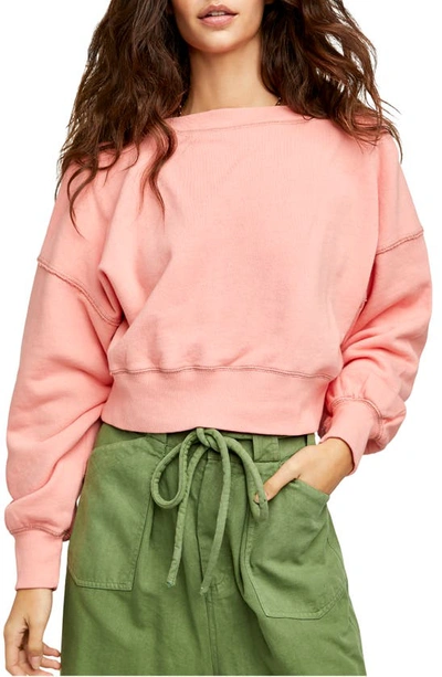 Shop Free People Take Me Back Front/back Pullover In Pinched Cheeks
