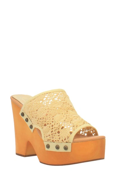 Shop Dingo Crafty Clog In Yellow Leather