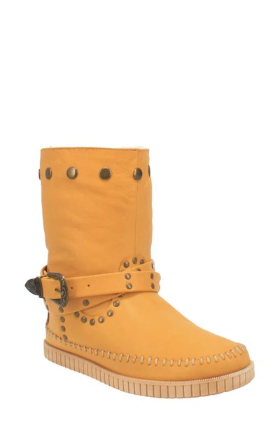 Shop Dingo Malibu Bootie In Yellow Leather