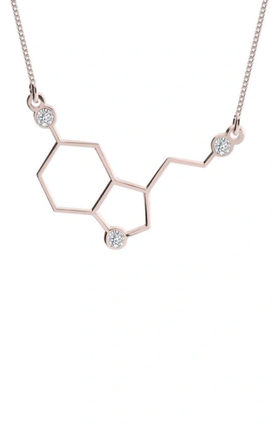 Shop Melanie Marie Serotonin Pendant Necklace In Rose Gold Plated